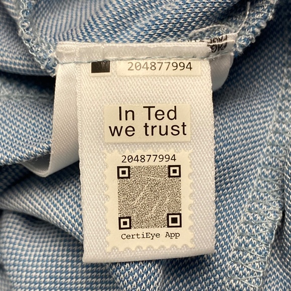 TED BAKER Light Blue Polo Shirt Short Sleeve with Geometric Floral Size 4 (L) - Picture 7 of 11